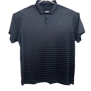 Nike Men's Polo T-Shirt Black Striped Short Sleeves Golf Dri-Fit Collared Sz XXL